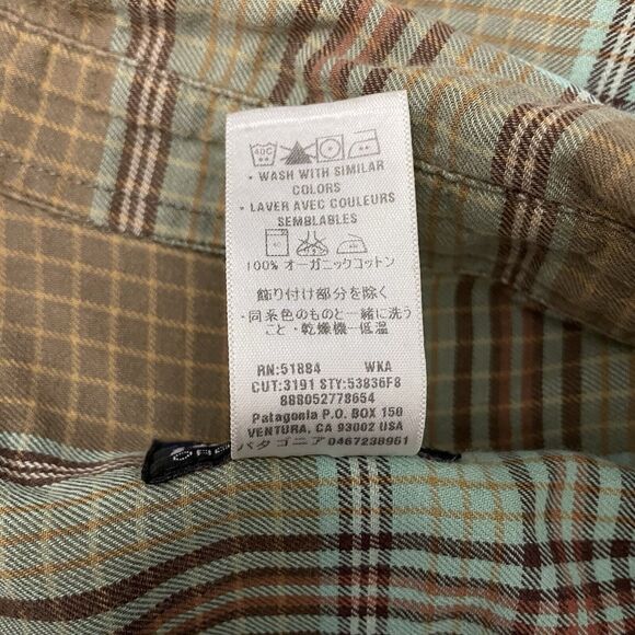 Patagonia Men's Large Multicolor Plaid Organic Cotton Button-Front Shirt - Picture 8 of 8